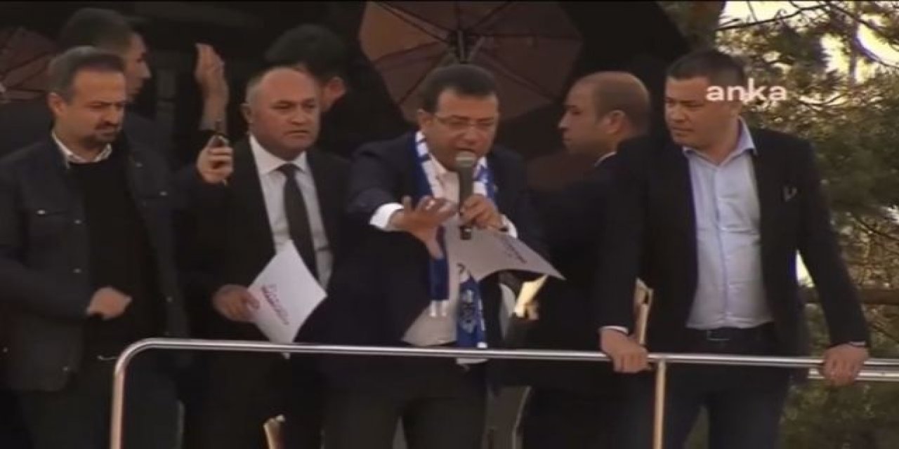 Ekrem İmamoğlu'na Erzurumda taşlı saldırı! Miting alanını terk etti..