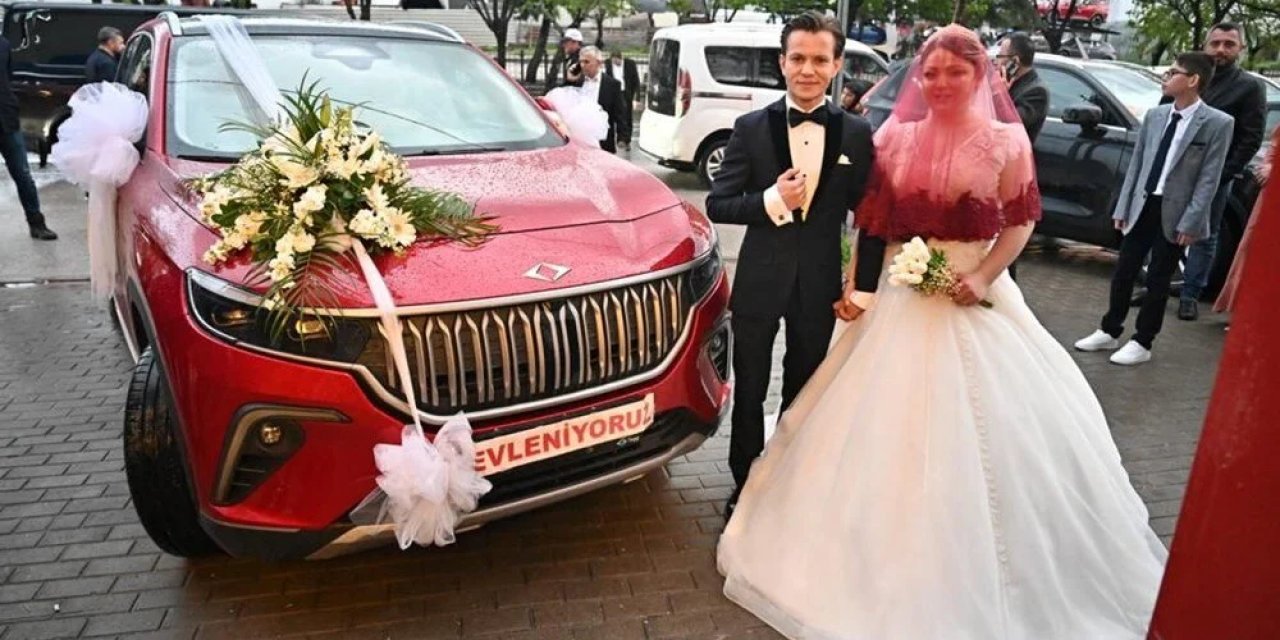 Yerli otomobil TOGG gelin arabası oldu