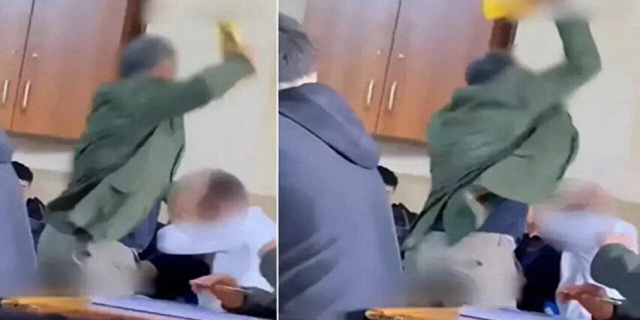 Şok Görüntüler: Edebiyat Öğretmeninin Öğrencisine Şiddeti!