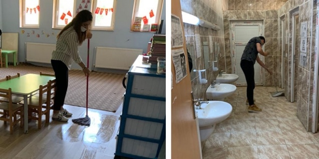 Öğretmenler Okul Temizliyor, Eğitim Öğretime Hazırlıyor