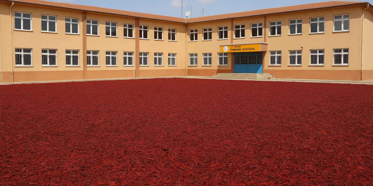 Şanlıurfa'da Okul Bahçesi İsotla Kaplandı