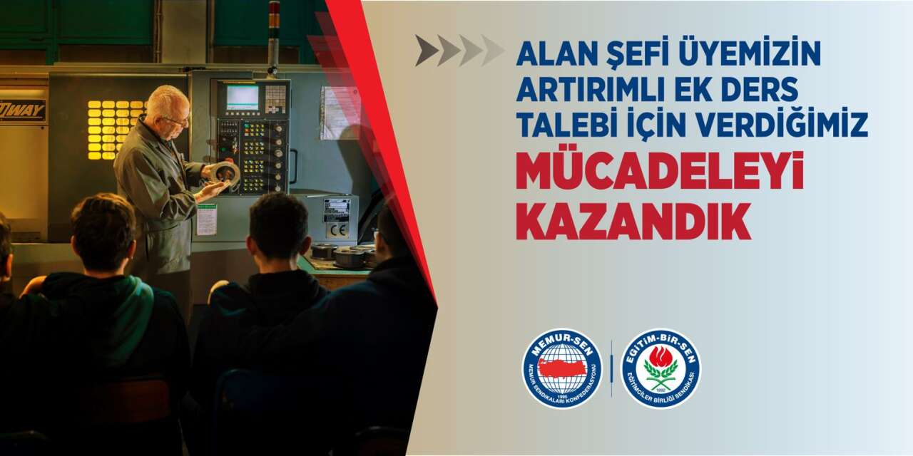 Alan Şefi Öğretmenlere Ek Ders Müjdesi, Mahkeme Kararını Verdi