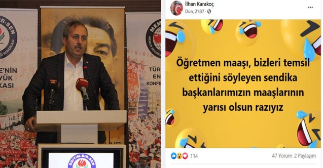 Öğretmen Maaşı, Sendika Başkanı Maaşının Yarısı Olsun