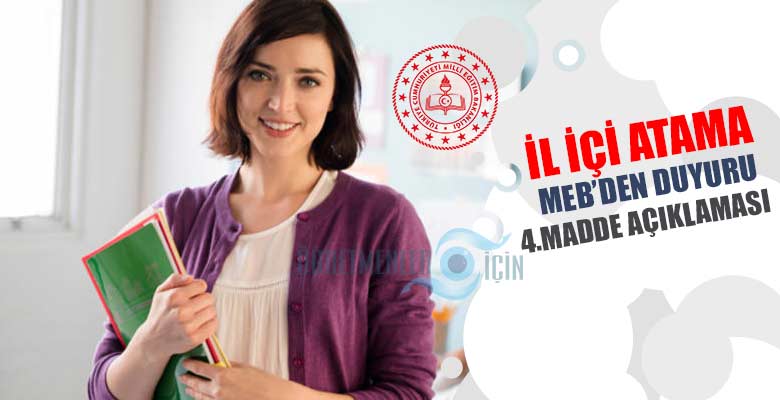 İl içi atama kılavuzu 4.madde ile ilgili MEB'den açıklama