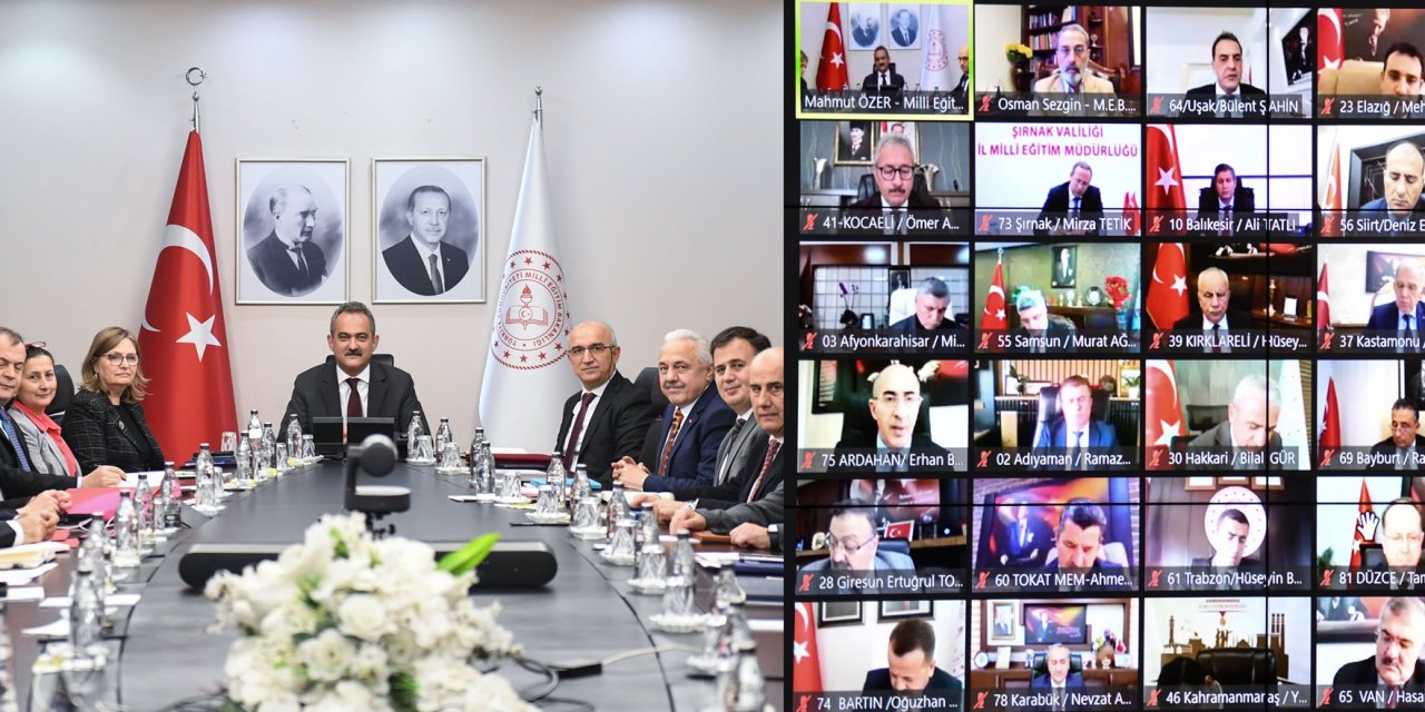 Bakan Özer ,81 ilin millî eğitim müdürleriyle düzenlenen toplantıda bir araya geldi.