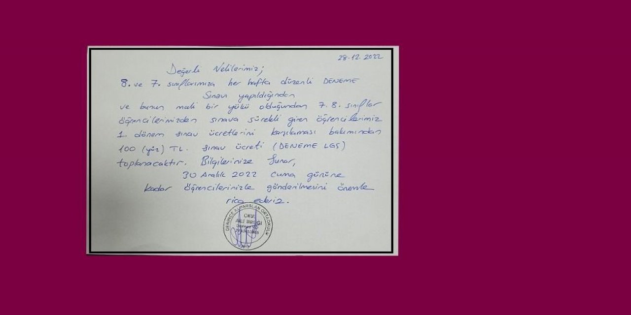 Bu kadar da değil sayın veli! Buna da kızılmaz ki