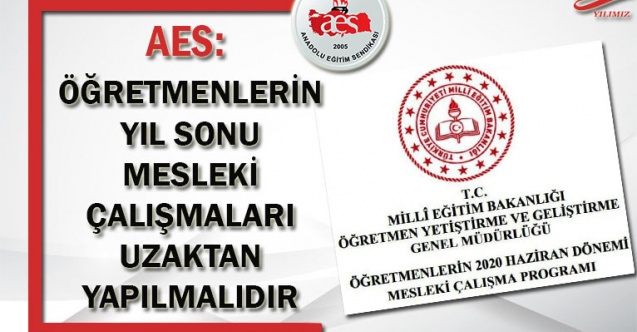AES: ‘’Öğretmenlerin Yıl Sonu Mesleki Çalışmaları Uzaktan Yapılmalıdır’’