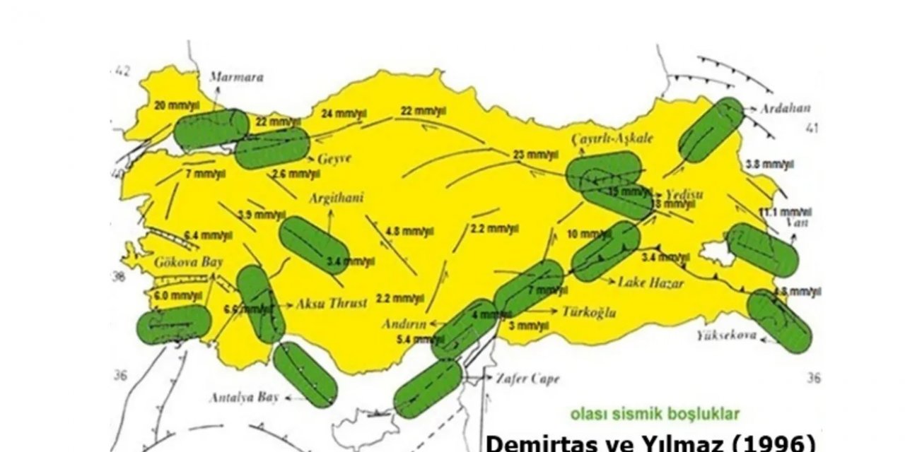1996 yılında yayınlanan 'Türkiye'nin sismik boşluk haritası’ bugün bize ne anlatıyor?