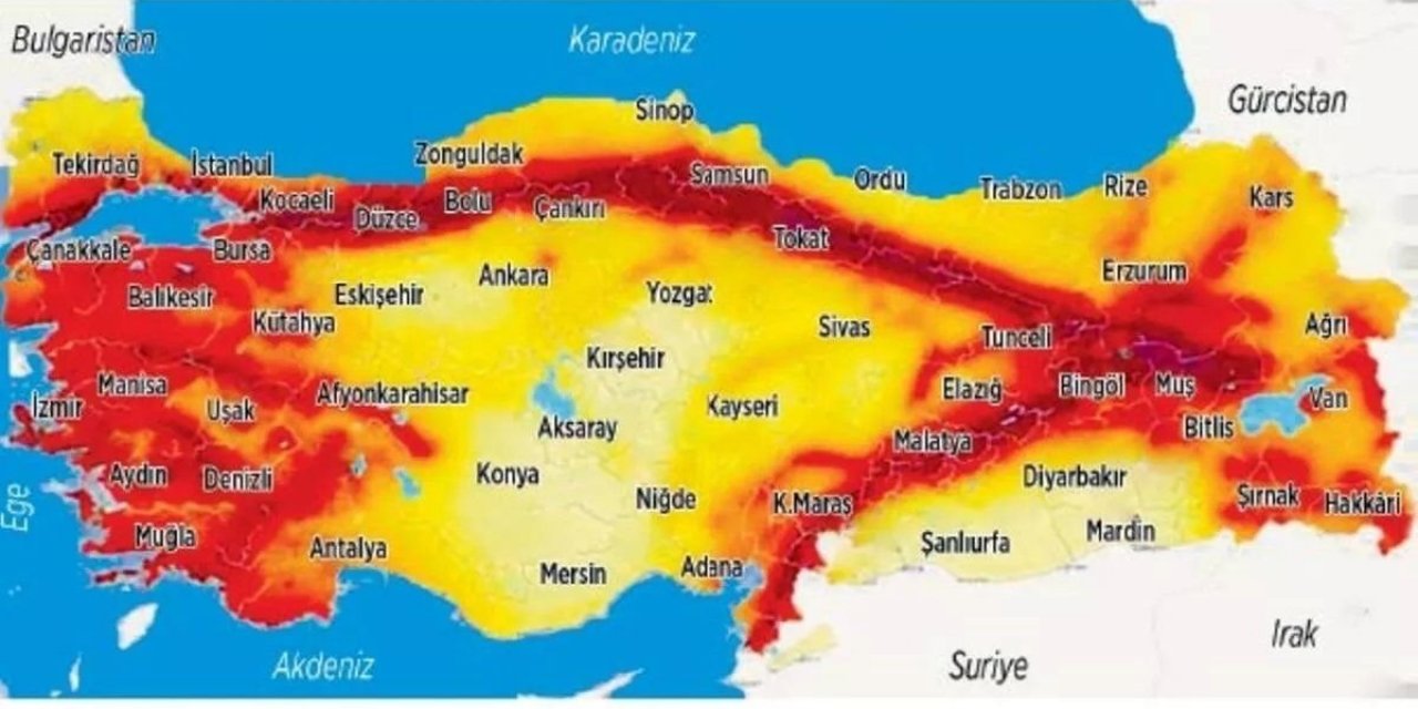Haritada yanlışlık! Deprem olmaz denilen yerde 6.6 şiddetine deprem bekleniyor.